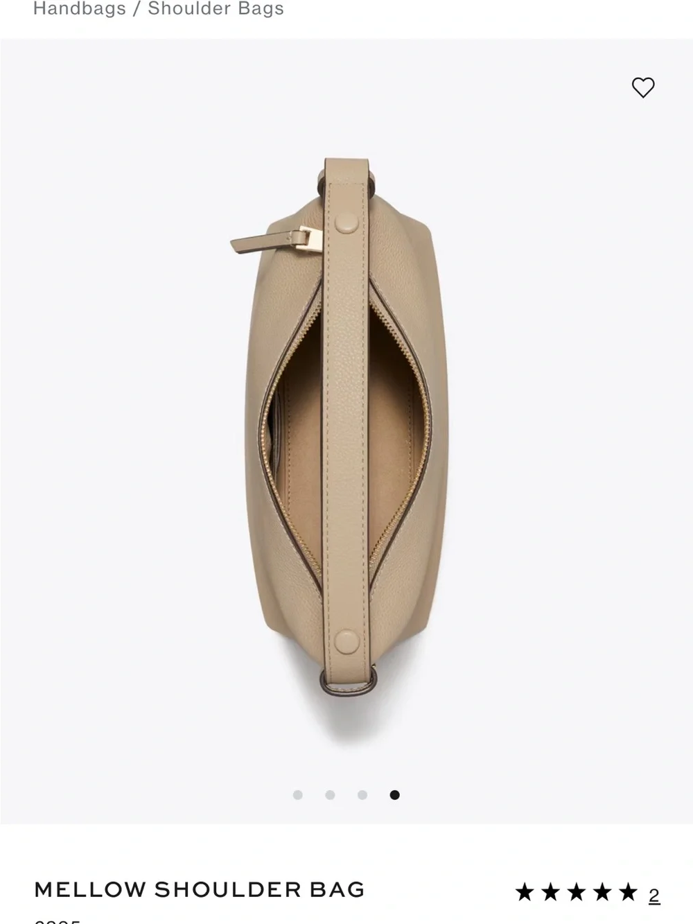 NWT TORY BURCH   MELLOW SHOULDER BAG SOFT CEMENT